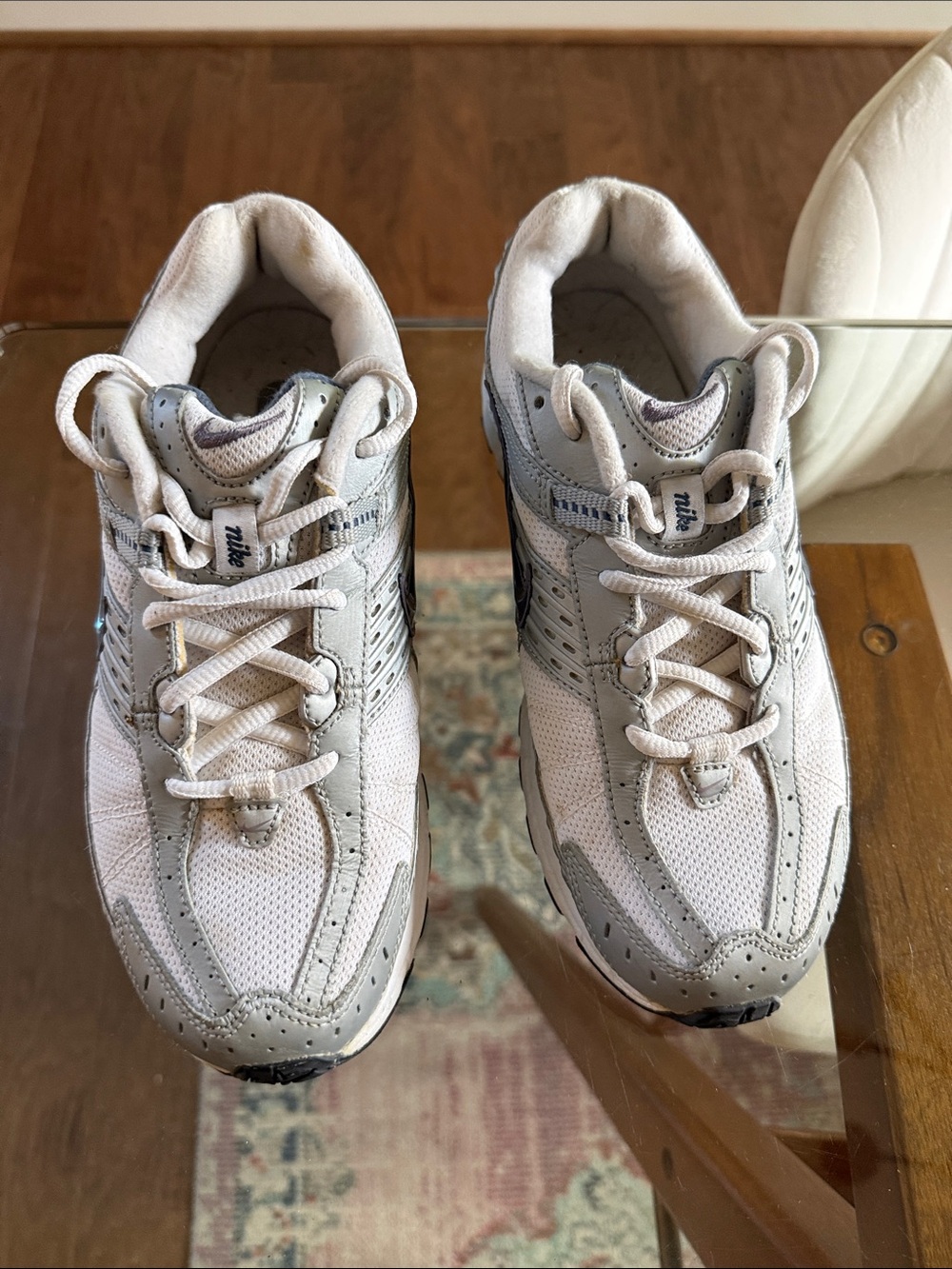 Nike White and Gray women’s Athletic Sneakers